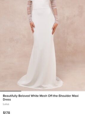 Lulu's White Mesh Long-Sleeve Off-the-Shoulder Maxi Dress